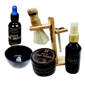 Kit de afeitado con Jabón Espumoso y Base de Madera